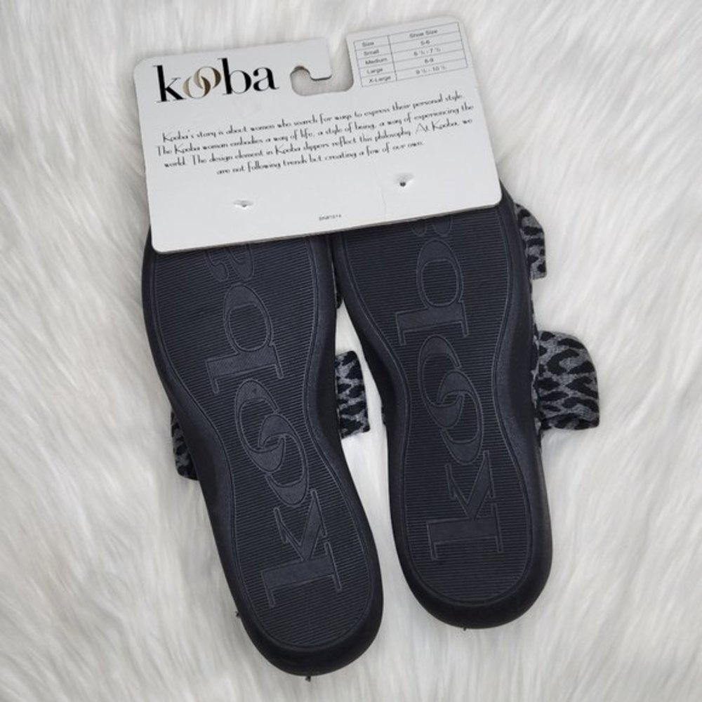 Kooba Leopard Open Toe Scuff Memory Foam Slippers Womens XL (9.5-10.5) NEW - Picture 5 of 8